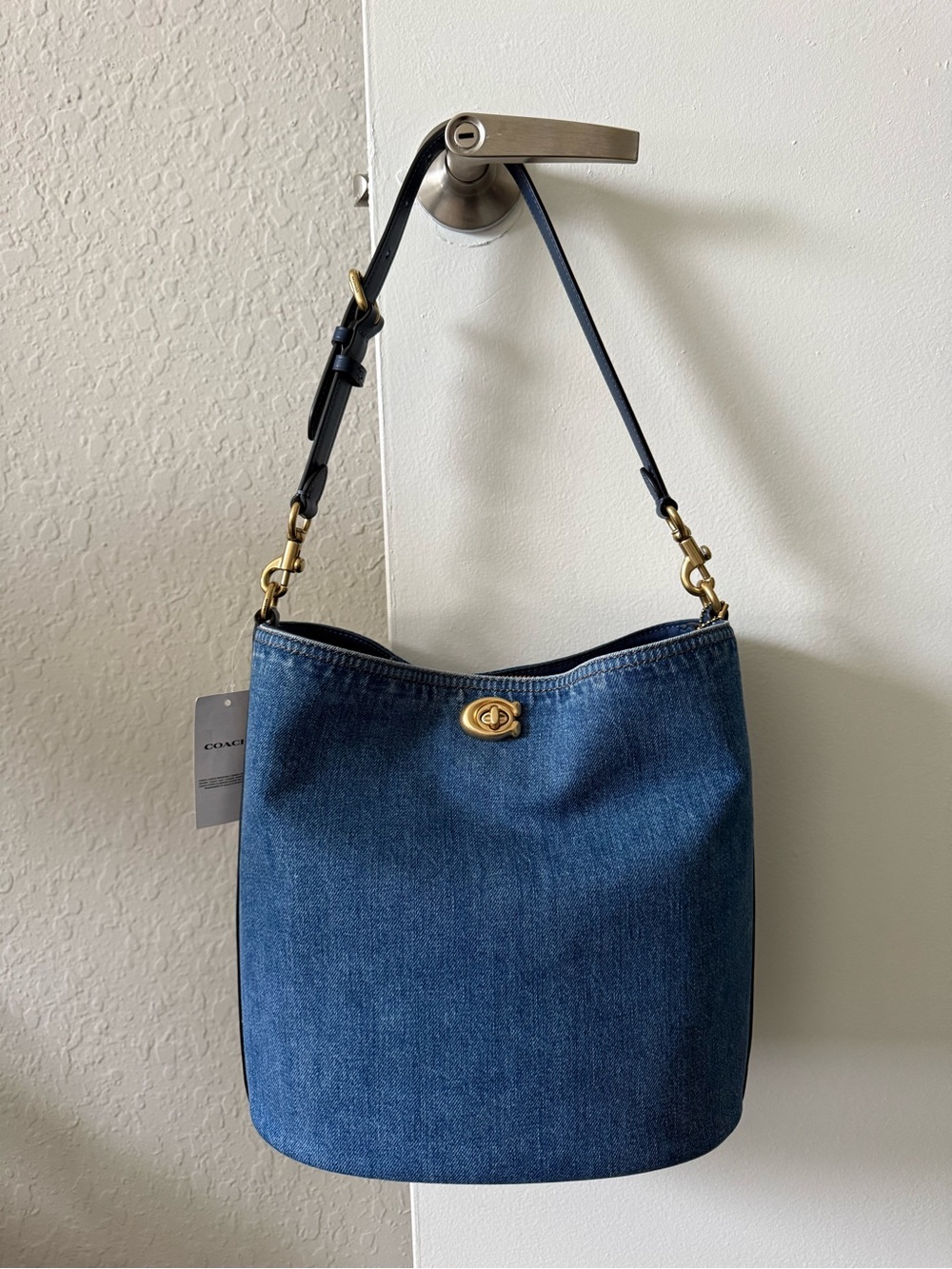 NWT Coach Denim Willow Bucket Bag